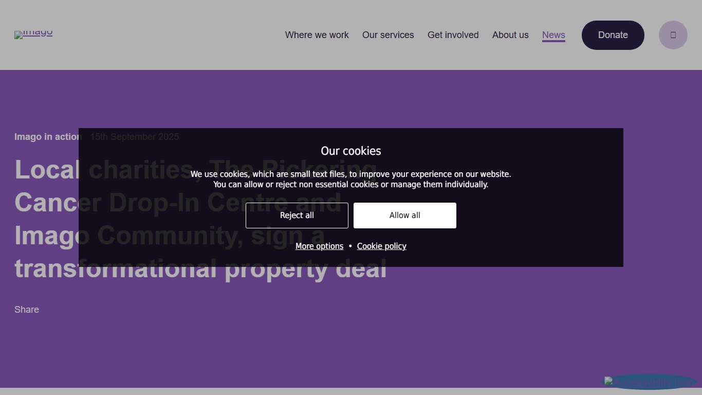 Local charities, The Pickering Cancer Drop-In Centre and Imago Community, sign a transformational property deal - Latest news - Imago