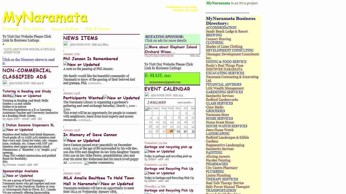 MyNaramata: Frontpage